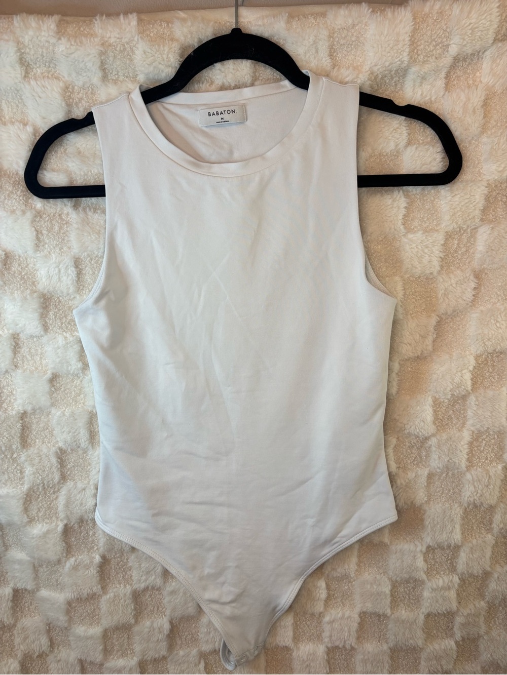 Babaton White Sleeveless Bodysuit size M